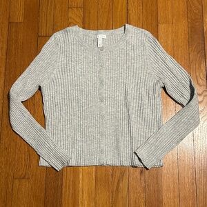 Leith Gray Button-Up Cardigan Sweater Womens XL